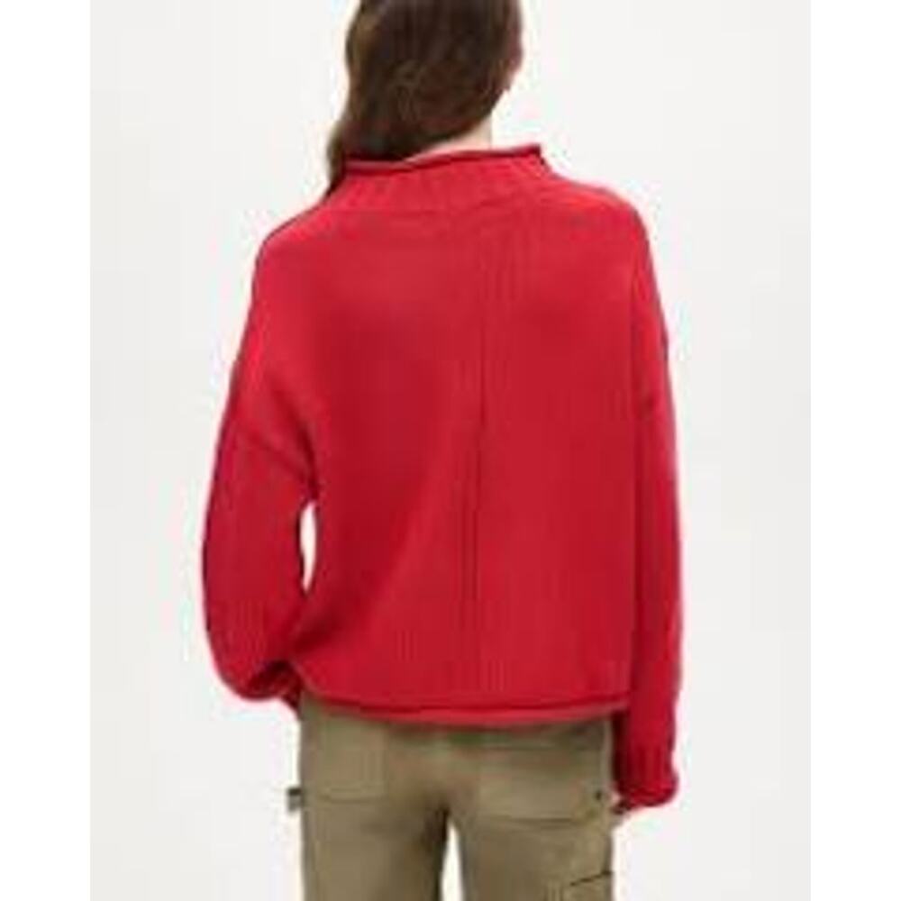 J.Crew Cozy Minimalist Womens Rollneck Cable Knit Sweater Red XXS - Picture 2 of 7
